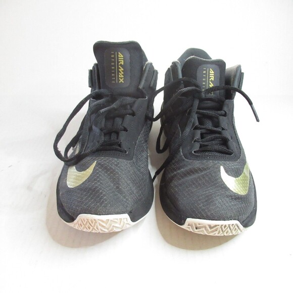Men's Nike Air Max Infuriate 2 Mid Black Gold Basketball AA7066-002 Size 8 - Picture 2 of 7